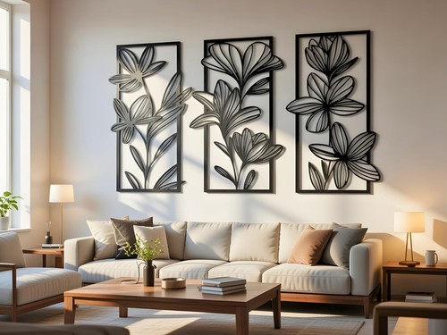 Blumen wanddeko holz - wanddeko, 3d