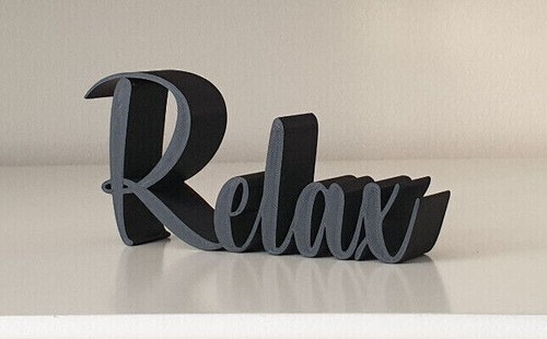 Druck schriftzug relax - 3d, "relax"