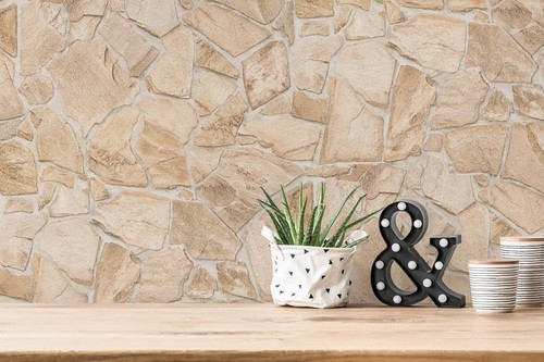 Vliestapete beige creme stein - vliestapete,