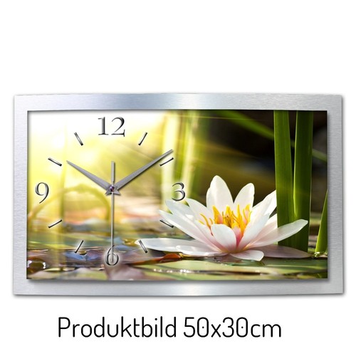 Seerose funk wanduhr 50x30 - 3d-funk-wanduhr,
