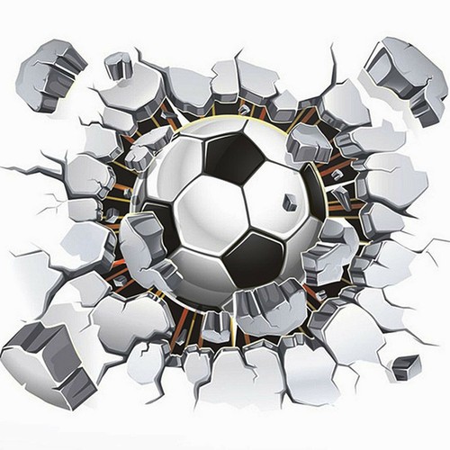 Fußball wandtattoo - 3d,