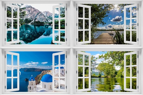 Fototapete fensterblick - 3d,